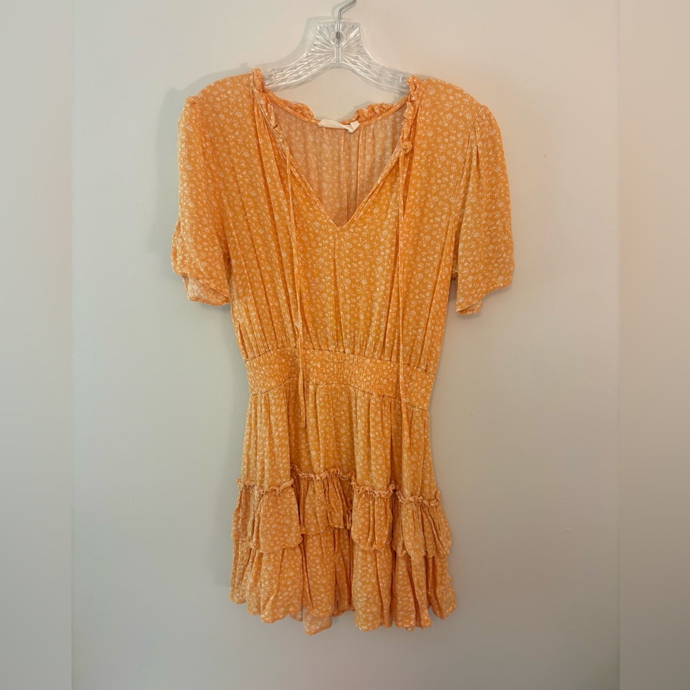 LUSH - Orange Tie Mini Dress